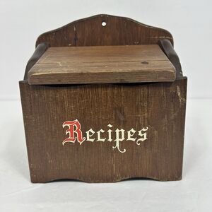 VTG Cornwall Wood Products So Paris ME Recipe Box Hang Counter Display